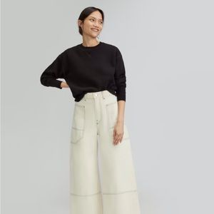 Everlane Women's The Cotton-Merino Sweatshirt Long Sleeve Black Size S